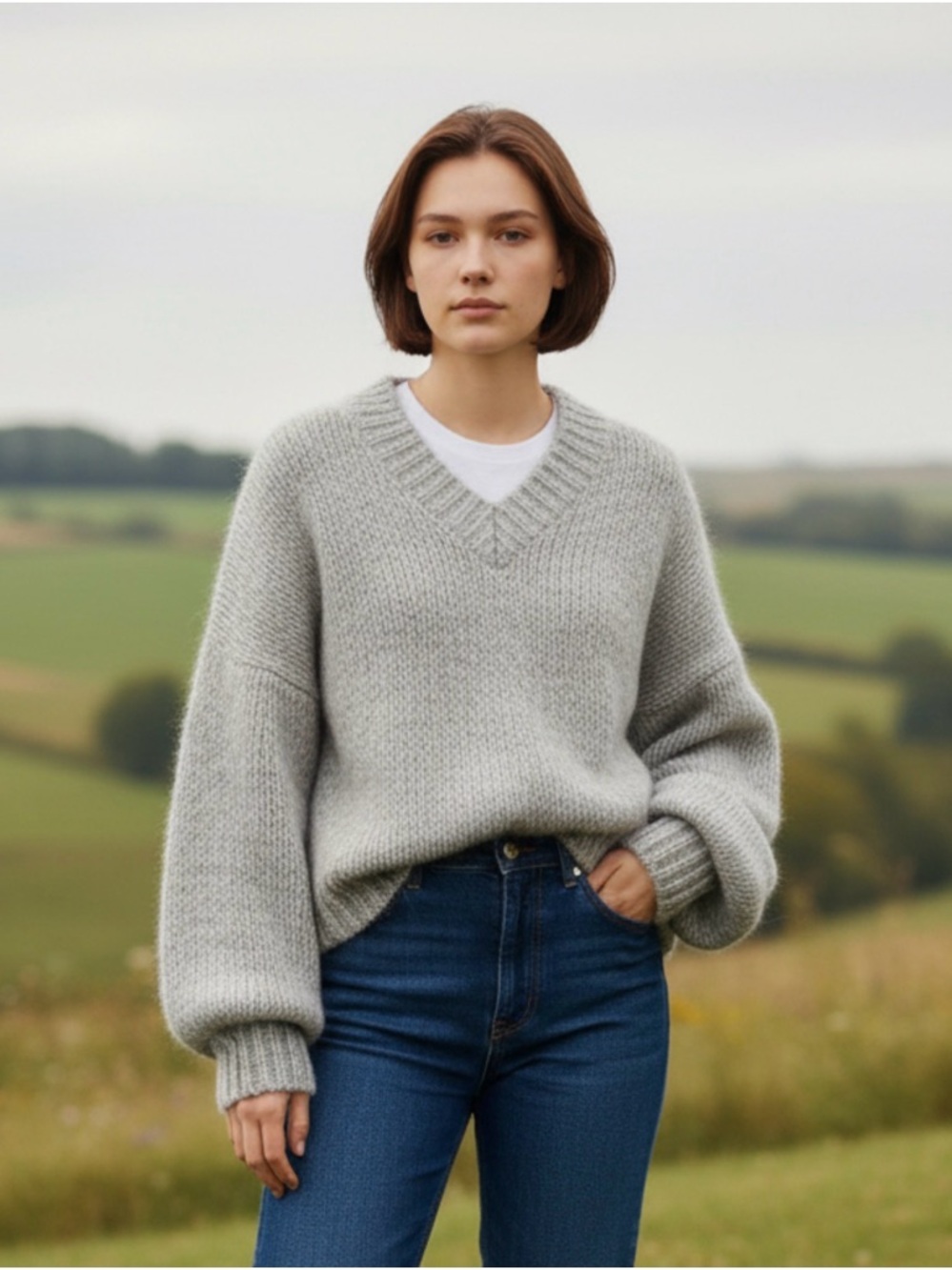 MR MITTENS CHUNKY SWEATER GRAY XS/S